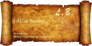 Löw Bence névjegykártya